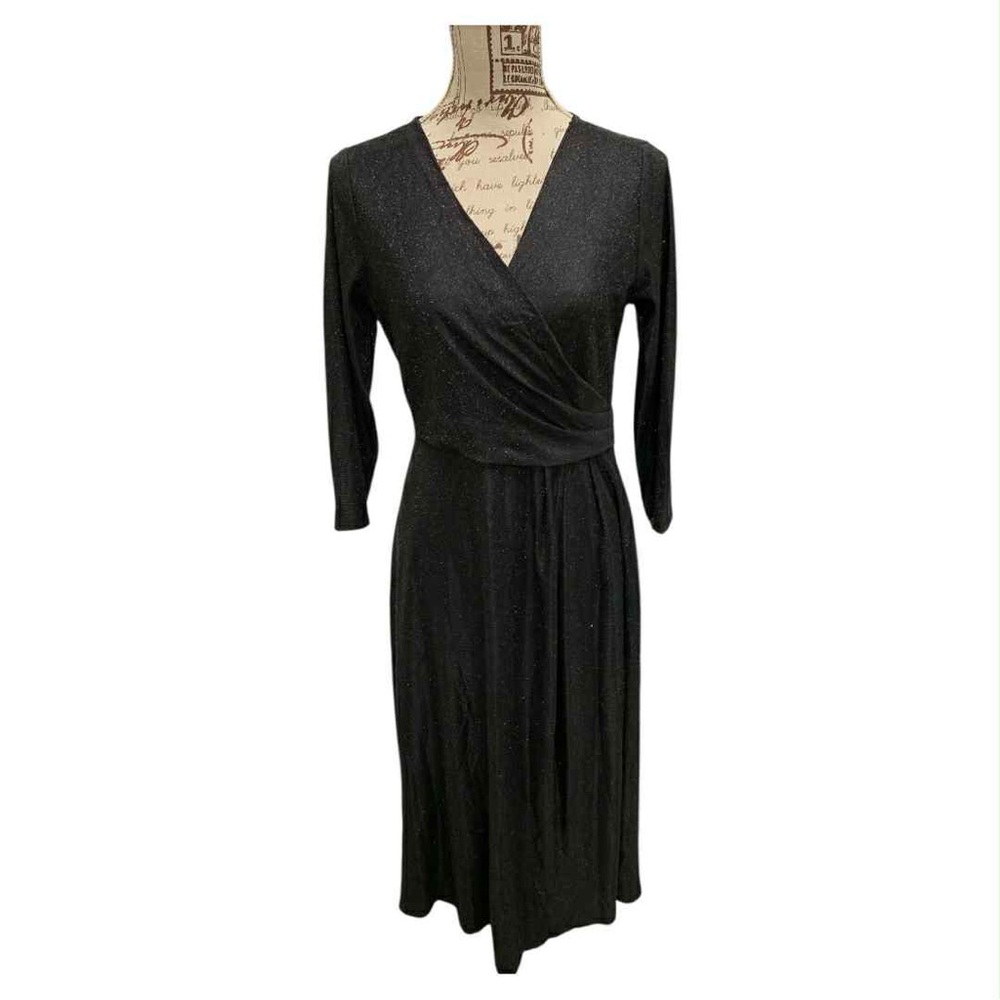 MSK NWT Black Wrap Dress Size M